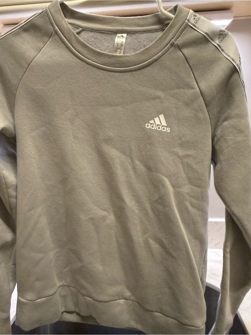 adidas gray w/ white logo Crewneck Sweatshirt with Chest Logo